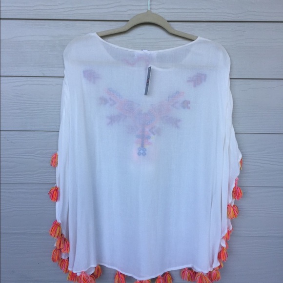 NWT Colorful Tassel Embroidered Blouse - Picture 8 of 10